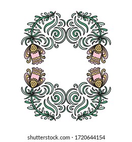 Beautiful floral frame. Vector illustration