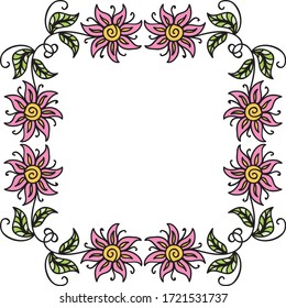 Beautiful floral frame. Vector illustration