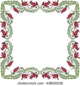 Beautiful floral frame. Vector illustration.