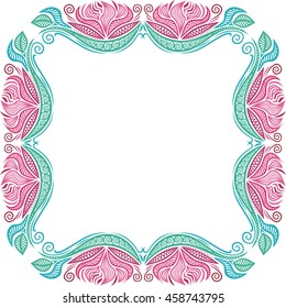 Beautiful floral frame. Vector illustration.