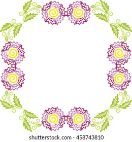Beautiful floral frame. Vector illustration.