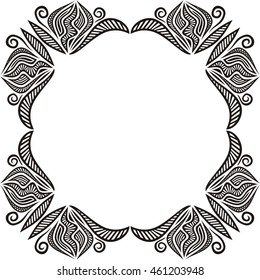 Beautiful floral frame. Vector illustration.