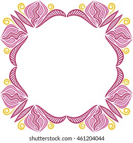 Beautiful floral frame. Vector illustration.