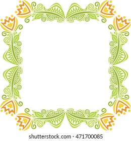 Beautiful floral frame. Vector illustration.