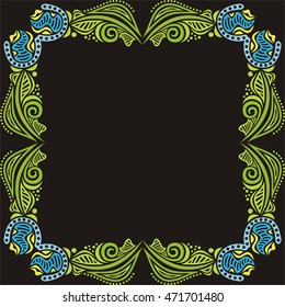 Beautiful floral frame. Vector illustration.