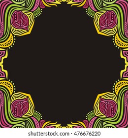 Beautiful floral frame. Vector illustration.