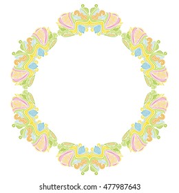 Beautiful floral frame. Vector illustration.