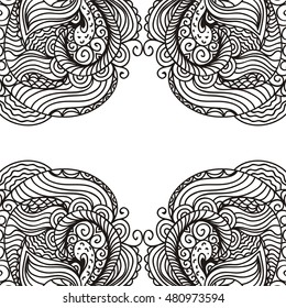 Beautiful floral frame. Vector illustration.