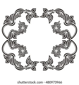 Beautiful floral frame. Vector illustration.