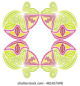 Beautiful floral frame. Vector illustration.