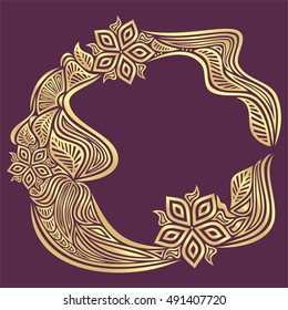 Beautiful floral frame. Vector illustration.