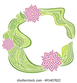 Beautiful floral frame. Vector illustration.