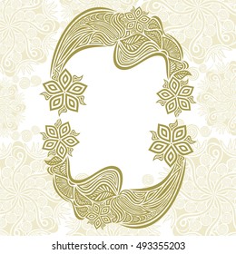 Beautiful floral frame. Vector illustration.