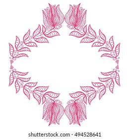 Beautiful floral frame. Vector illustration.