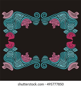 Beautiful floral frame. Vector illustration.