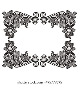 Beautiful floral frame. Vector illustration.