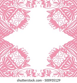 Beautiful floral frame. Vector illustration.