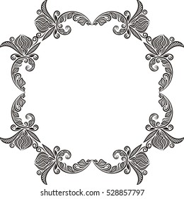 Beautiful floral frame. Vector illustration.