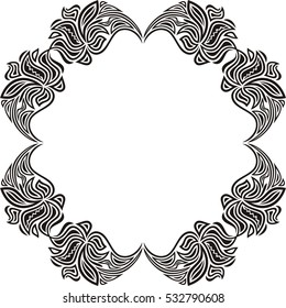 Beautiful floral frame. Vector illustration.