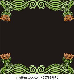Beautiful floral frame. Vector illustration.