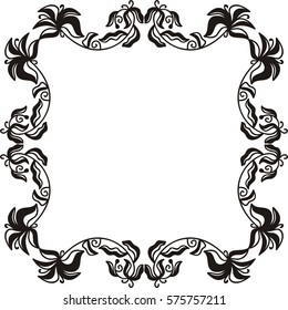 Beautiful floral frame. Vector illustration.
