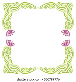 Beautiful floral frame. Vector illustration.