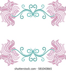 Beautiful floral frame. Vector illustration.