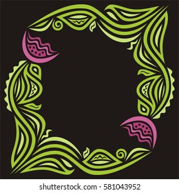 Beautiful floral frame. Vector illustration.