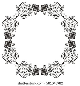 Beautiful floral frame. Vector illustration.