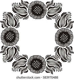 Beautiful floral frame. Vector illustration.