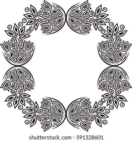 Beautiful floral frame. Vector illustration.