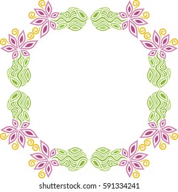 Beautiful floral frame. Vector illustration.