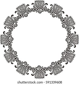 Beautiful floral frame. Vector illustration.