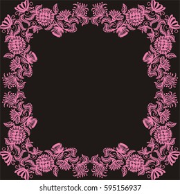 Beautiful floral frame. Vector illustration.