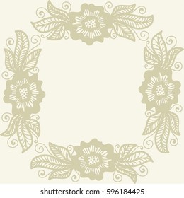 Beautiful floral frame. Vector illustration.