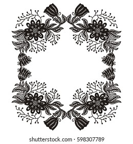 Beautiful floral frame. Vector illustration.