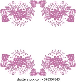 Beautiful floral frame. Vector illustration.