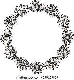 Beautiful floral frame. Vector illustration.
