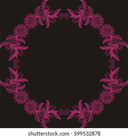 Beautiful floral frame. Vector illustration.
