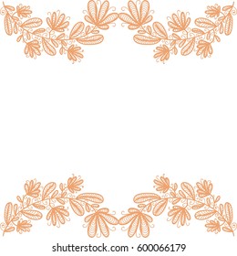 Beautiful floral frame. Vector illustration.