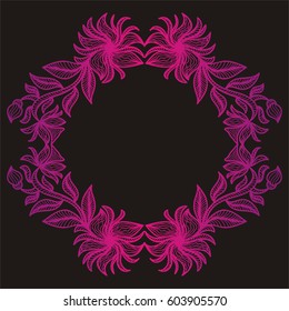 Beautiful floral frame. Vector illustration.