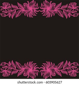Beautiful floral frame. Vector illustration.