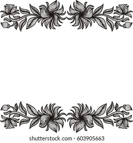 Beautiful floral frame. Vector illustration.