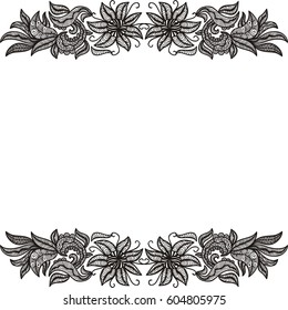 Beautiful floral frame. Vector illustration.