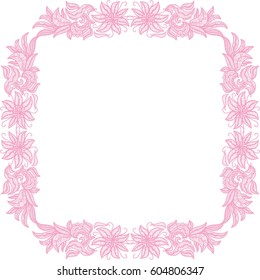 Beautiful floral frame. Vector illustration.