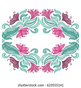 Beautiful floral frame. Vector illustration.