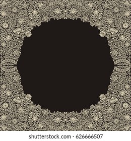 Beautiful floral frame. Vector illustration.