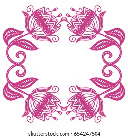 Beautiful floral frame. Vector illustration.