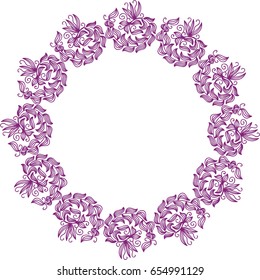 Beautiful floral frame. Vector illustration.