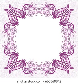 Beautiful floral frame. Vector illustration.